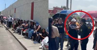 Polic�a desaloja carpas en exteriores de estadio San Marcos