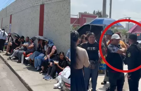 Polic�a desaloja carpas en exteriores de estadio San Marcos