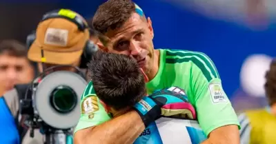 Un gesto antes del partido.