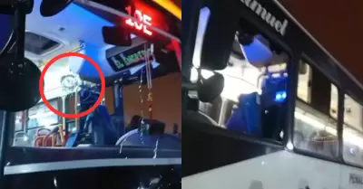 Balean bus de la empresa 'Santo Cristo de Pachacamilla'