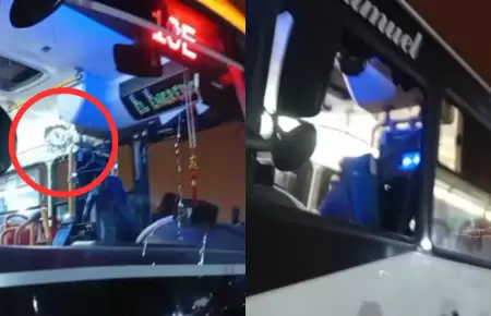 Balean bus de la empresa 'Santo Cristo de Pachacamilla'