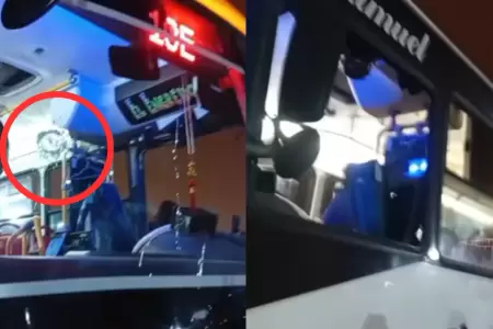 Balean bus de la empresa 'Santo Cristo de Pachacamilla'