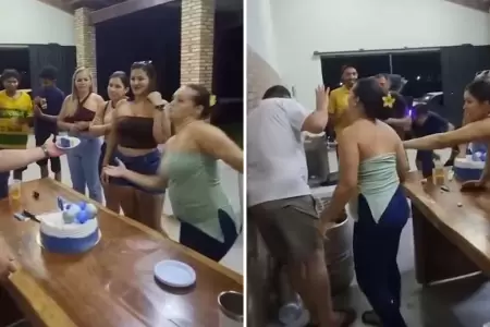 Molesta con su esposo por darle torta a otra mujer.