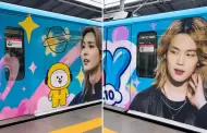 ARMYs inauguran dise�o en la L�nea 1 del Metro de Lima en honor a Jimin a horas del primer concierto de BTS