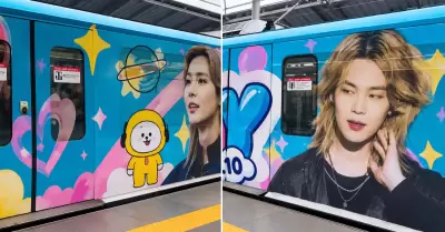 ARMYs inauguran dise�o en la L�nea 1 del Metro de Lima en honor a Jimin