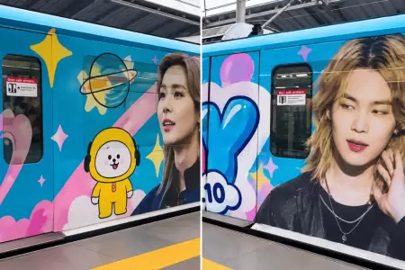ARMYs inauguran dise�o en la L�nea 1 del Metro de Lima en honor a Jimin