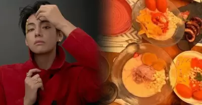 V de BTS y la comida peruana