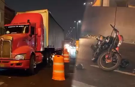 Accidente en V�a de Evitamiento: choque entre tr�iler y moto.