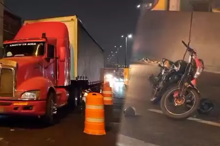 Accidente en V�a de Evitamiento: choque entre tr�iler y moto.