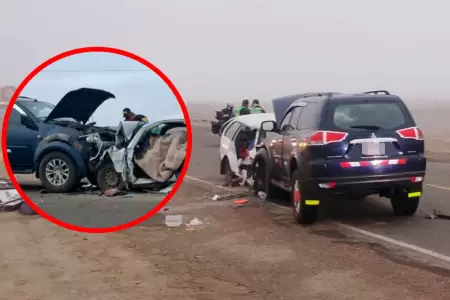 Accidente en Ica: cinco muertos tras choque de veh�culos.