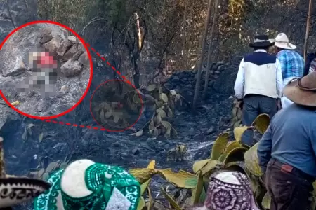 Pobladores encontraron cad�ver con graves quemaduras.