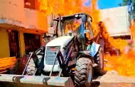 Nueve trabajadores municipales sufren quemaduras tras ataque con combustible durante desalojo en Huancayo
