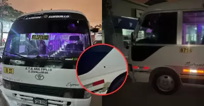 Balean c�ster en SJM y dejaron heridos a chofer y pasajera