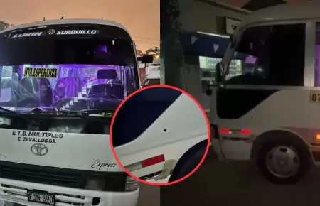 Balean c�ster en SJM y dejaron heridos a chofer y pasajera