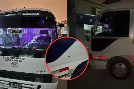 Balean c�ster en SJM y dejaron heridos a chofer y pasajera