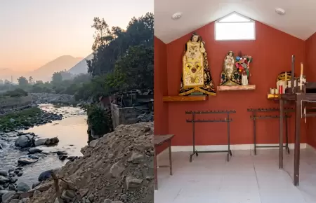 Capilla y viviendas en riesgo por fen�meno El Ni�o en Chosica