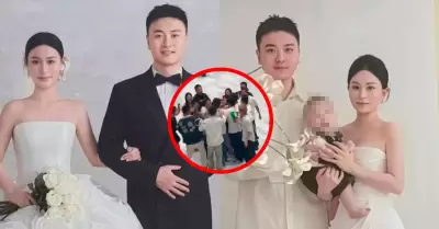 Boda y fiesta de 100 d�as de un beb� en China acaba en esc�ndalo.