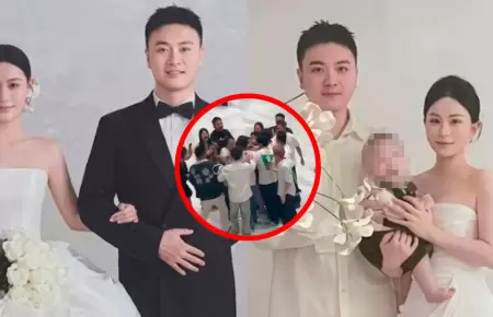 Boda y fiesta de 100 d�as de un beb� en China acaba en esc�ndalo.