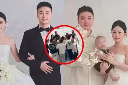 Boda y fiesta de 100 d�as de un beb� en China acaba en esc�ndalo.