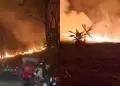 Incendio forestal de grandes proporciones moviliza a bomberos y pobladores en las afueras de Tarapoto