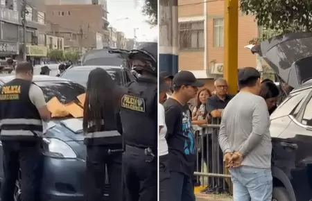 Detienen a seis polic�as Terna en Los Olivos por presunto robo de dinero a comer