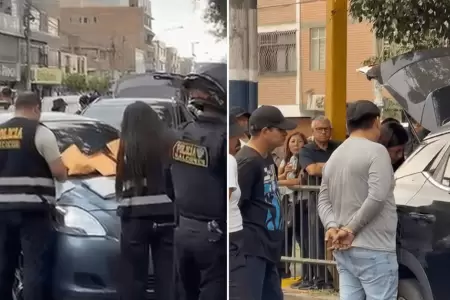 Detienen a seis polic�as Terna en Los Olivos por presunto robo de dinero a comer