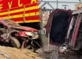 Accidente en Carmen de la Legua: autom�vil choca con un tren y genera gran congesti�n vehicular