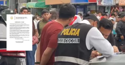 PNP se pronuncia por intervenci�n a seis polic�as en Lima Norte