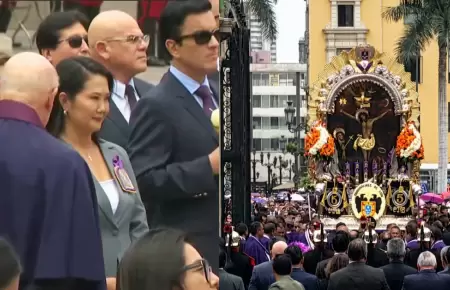 Keiko Fujimori recibe al Se�or de los Milagros en Palacio de Gobierno