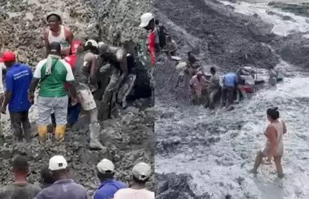 Derrumbe en mina de oro artesanal deja al menos 9 muertos