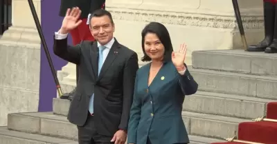 Keiko Fujimori recibe a presidente Daniel Noboa