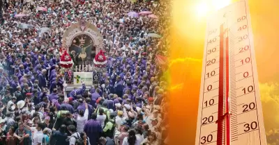La ola de calor afect� a devotos del Se�or de los Milagros.