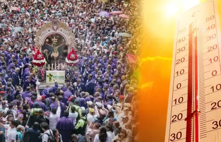 La ola de calor afect� a devotos del Se�or de los Milagros.