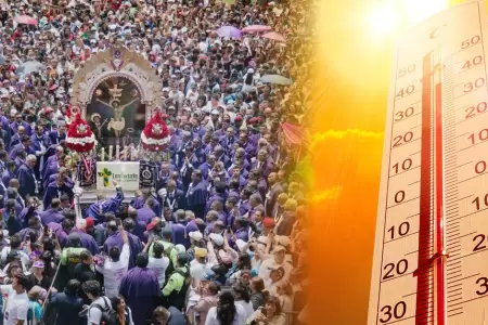 La ola de calor afect� a devotos del Se�or de los Milagros.