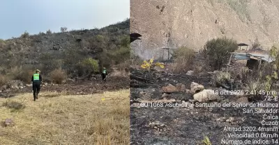 Detienen a hombre que provoc� incendio forestal cerca del Se�or de Huanca