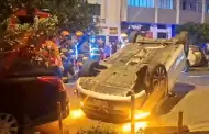 Jes�s Mar�a: violento choque entre dos autos deja heridos a conductores y termina con veh�culo volcado