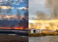 Incendio en Puno: tras varias horas logran controlar siniestro en Totorales en el lago Titicaca