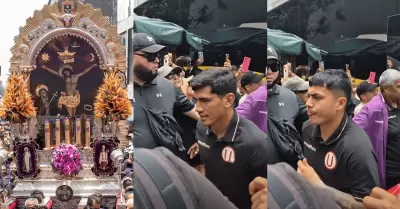 Universitario visit� al Se�or de los Milagros en Las Nazarenas