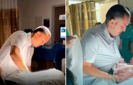 Padre recibi� a su beb� ante la ausencia del doctor.