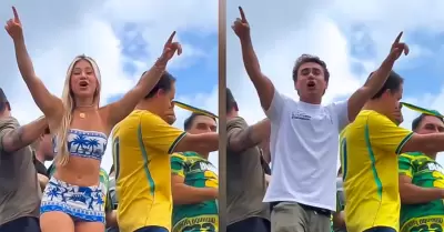 Misteriosa mujer rubia que promociona los actos de Fl�vio Bolsonaro es falsa.