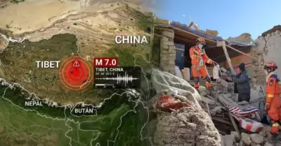 Sismo de gran magnitud sacude el T�bet.