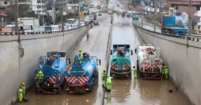 Lluvias vuelven a inundar bypass de Pachac�tec