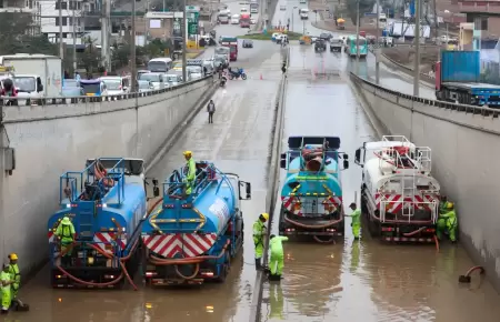 Lluvias vuelven a inundar bypass de Pachac�tec