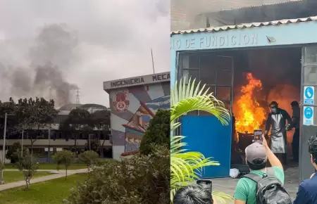 Incendio en laboratorio de la UNI obliga a suspender clases en Ingenier�a Mec�ni