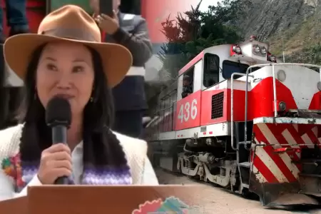 Keiko Fujimori en reinicio de operaciones del Tren Macho.