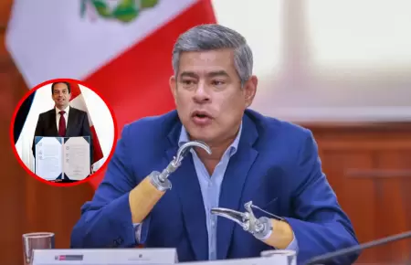 Premier Galarreta respalda firmas de aut�grafa de ley de facultades.