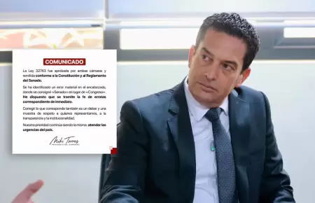 Presidente del Senado anuncia correcci�n en aut�grafa de ley de facultades.