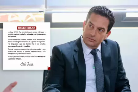 Presidente del Senado anuncia correcci�n en aut�grafa de ley de facultades.