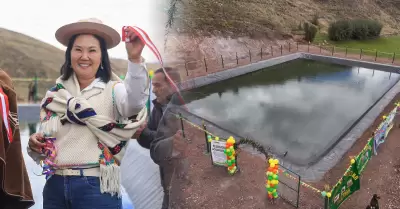 El canal de riego fue inaugurado en compa��a del Midagri.
