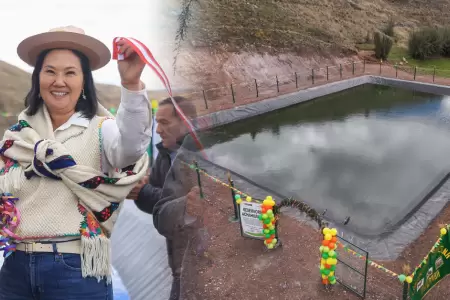 El canal de riego fue inaugurado en compa��a del Midagri.